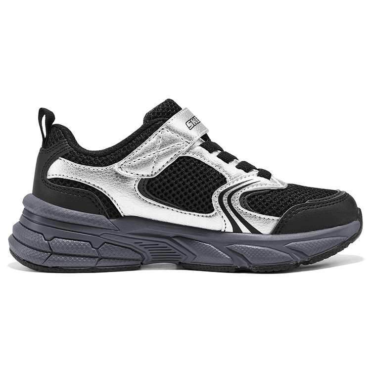Skechers Kids Мальчиковые устойчивые к истиранию легкие амортизирующие нескользящие низкие детские повседневные кроссовки silver kids' — фото 2