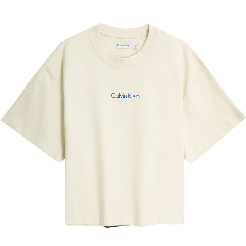 

Футболка унисекс молочно-белая Calvin Klein, слоновая кость