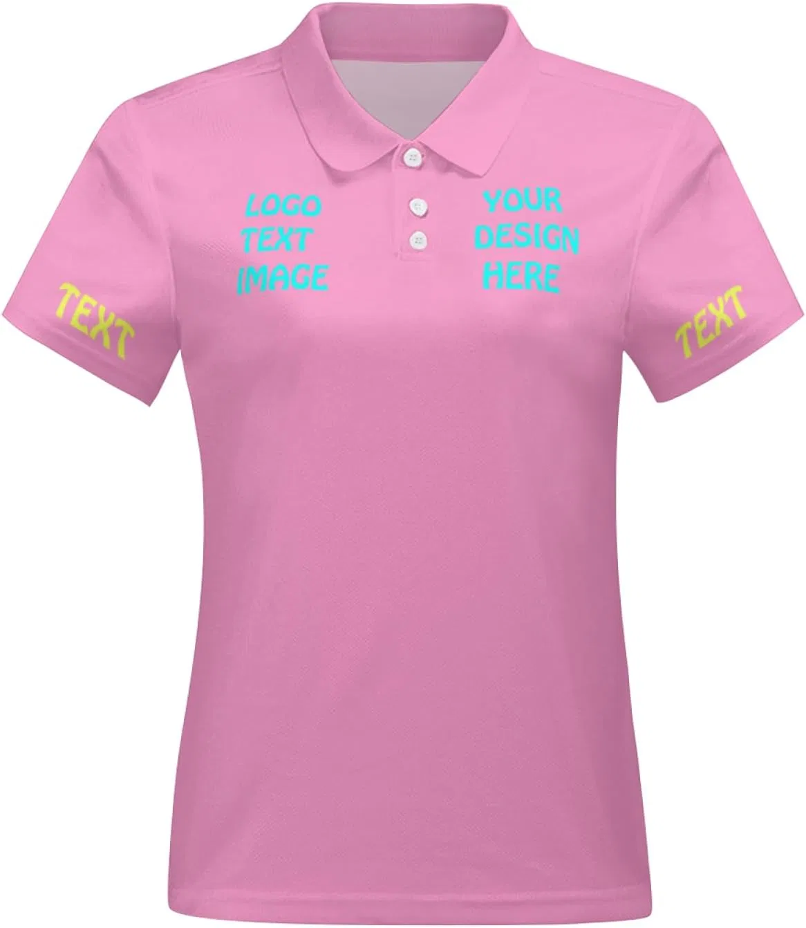 Женское поло с фото, Polyester, Pink