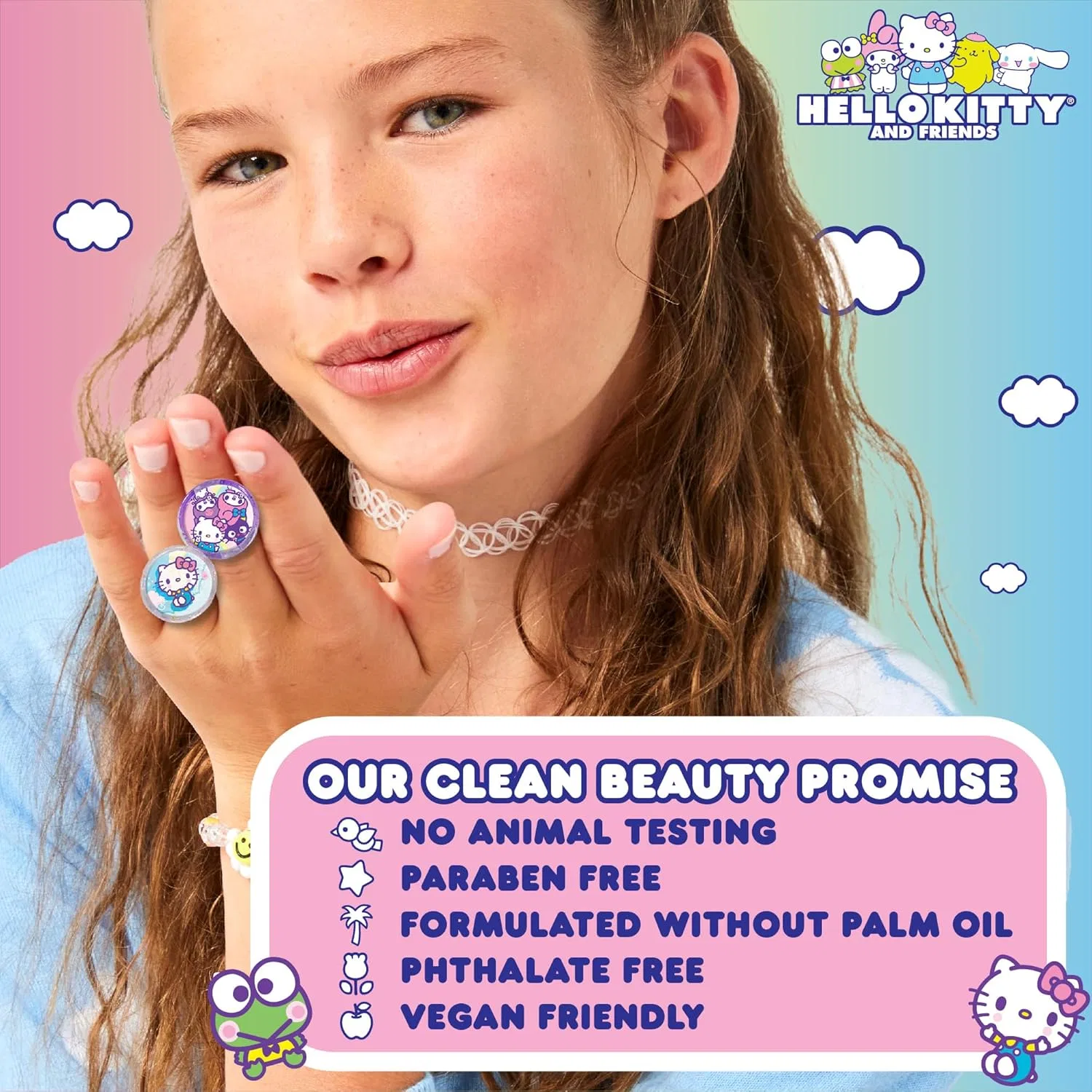 Набор для создания блеска для губ Sanrio Hello Kitty and Friends Shi ммer Lip Gloss Making Kit, 5 колец, мультиколор Horizon Group, Usa — фото 3