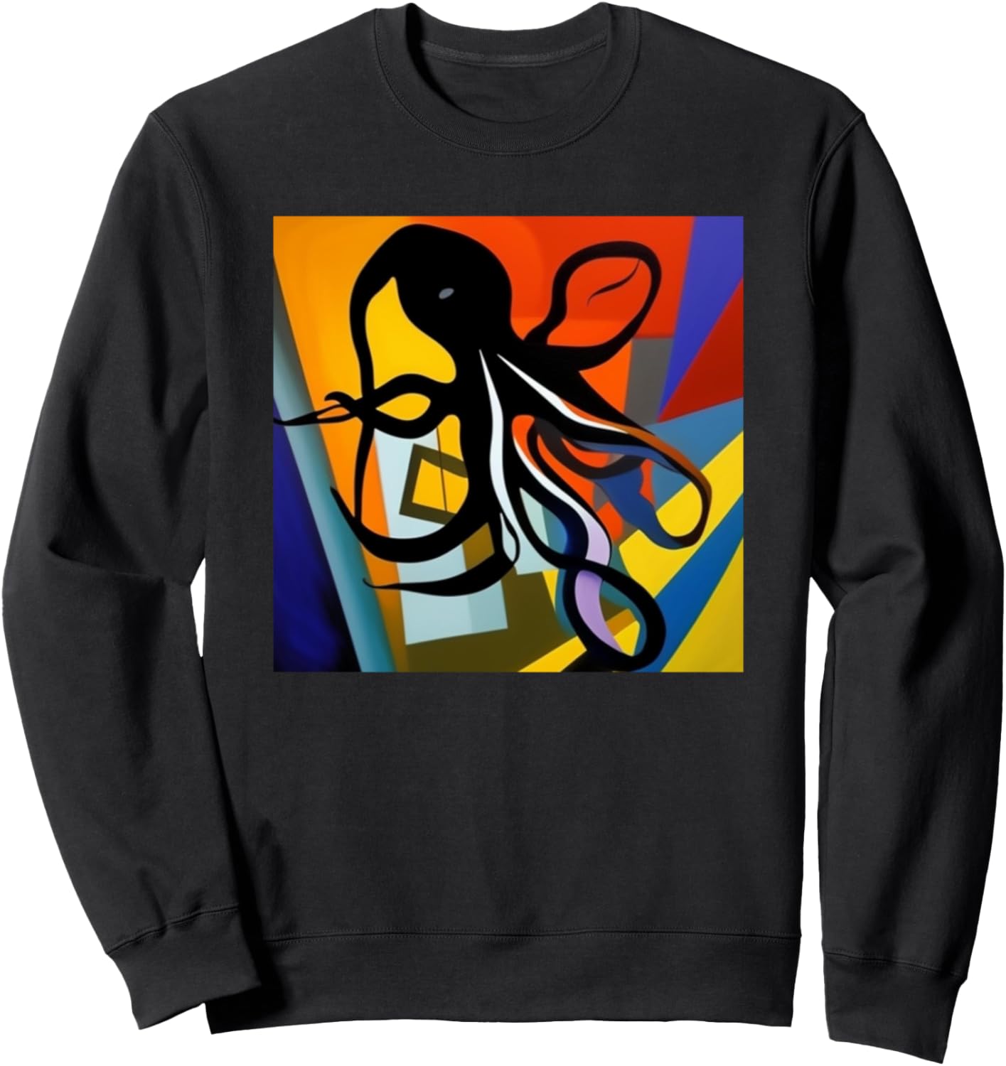 

Толстовка с красочным силуэтом осьминога, щупальцами кальмара и изображением осьминога Octopus Squid Art Men Women Kids Boys Girls | Gift, черный