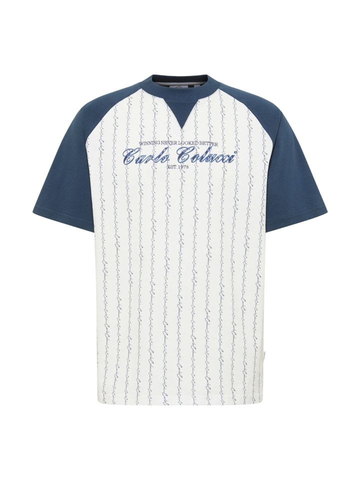 

Carlo Colucci Футболка Fara бело-голубого цвета, Синий, Carlo Colucci Футболка Fara бело-голубого цвета