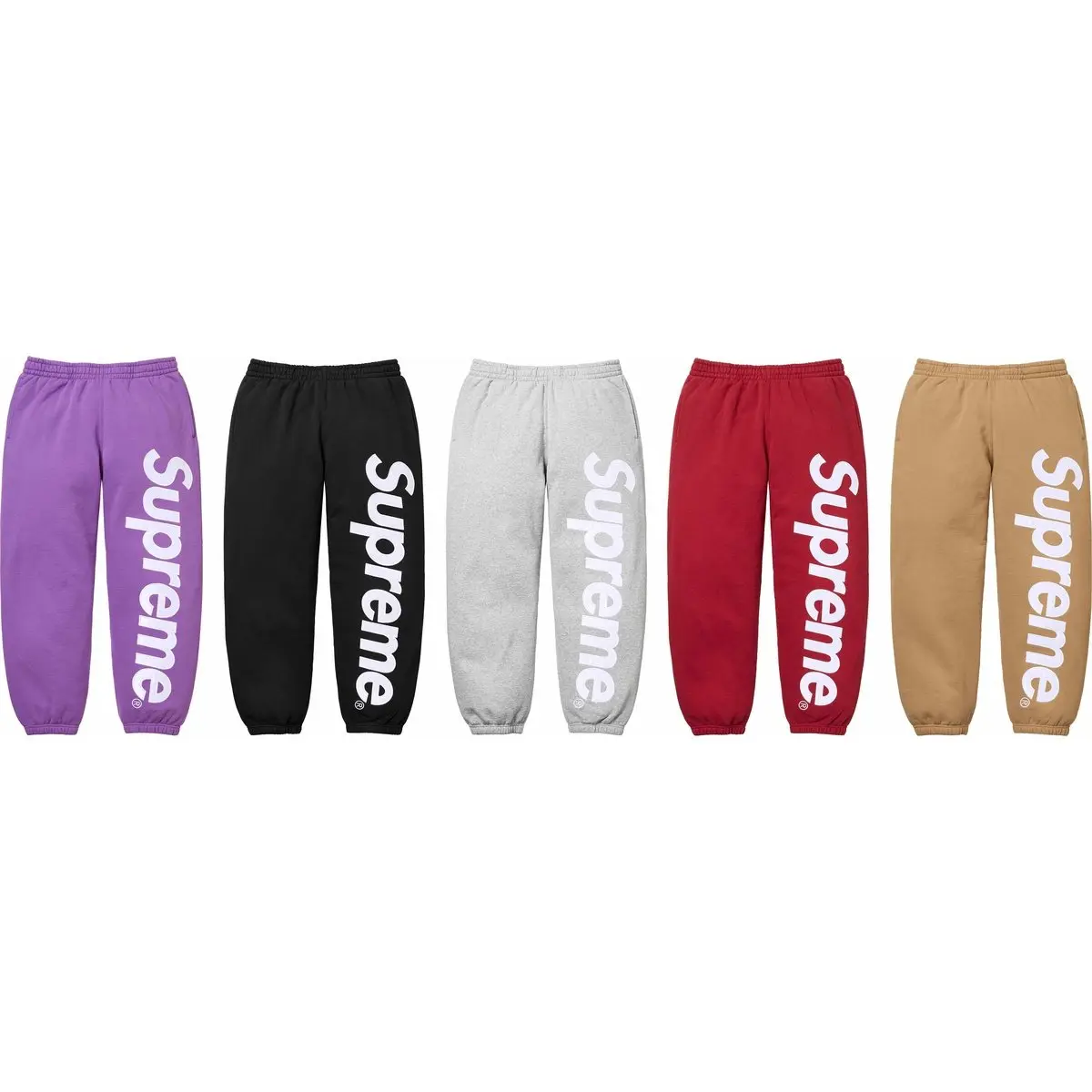 Сатиновые спортивные штаны с аппликацией FW24 Supreme, хаки — фото 4