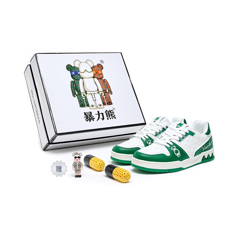 

Violentbear Скользоустойчивые и дышащие низкие повседневные кроссовки Unisex бело-зеленые, цвет White Green