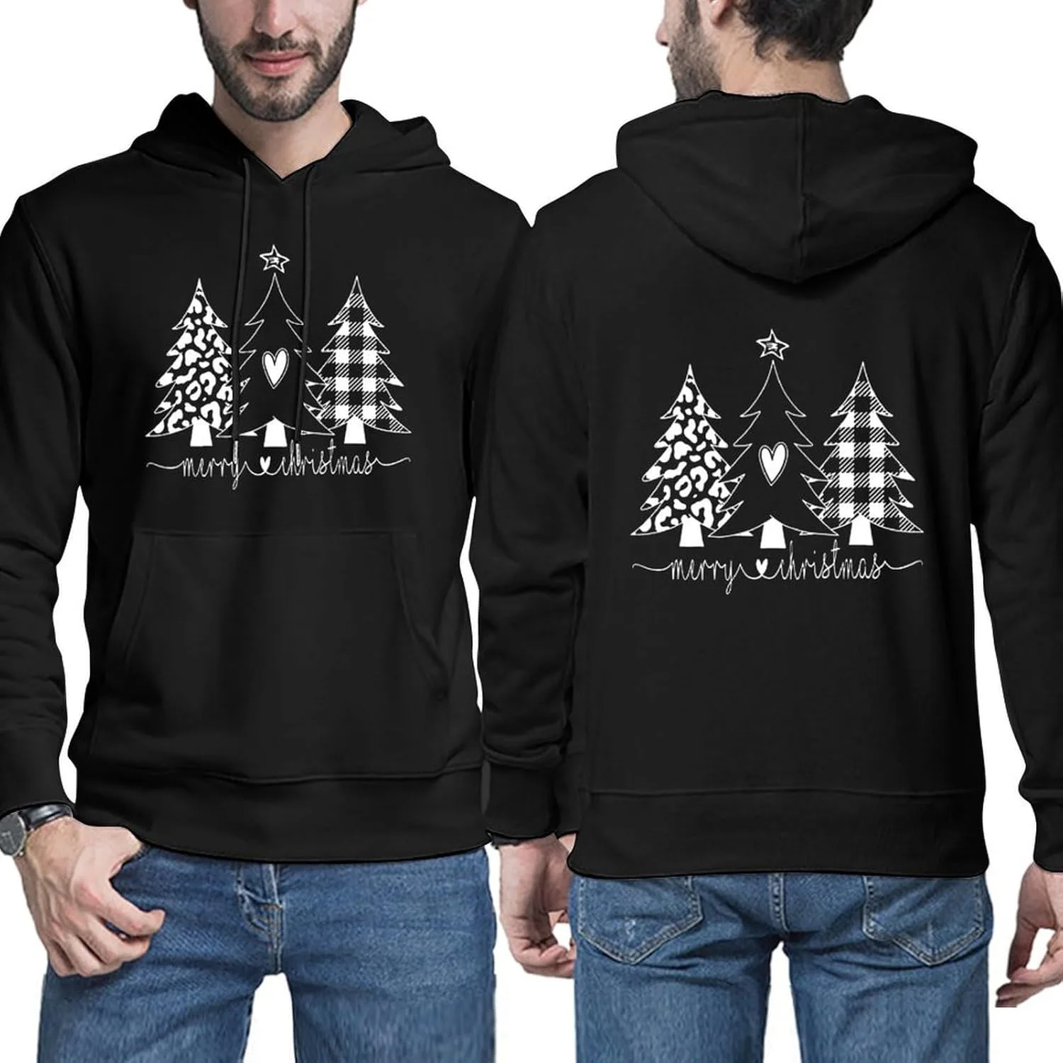 

Мужская веселая рождественская худи с карманом