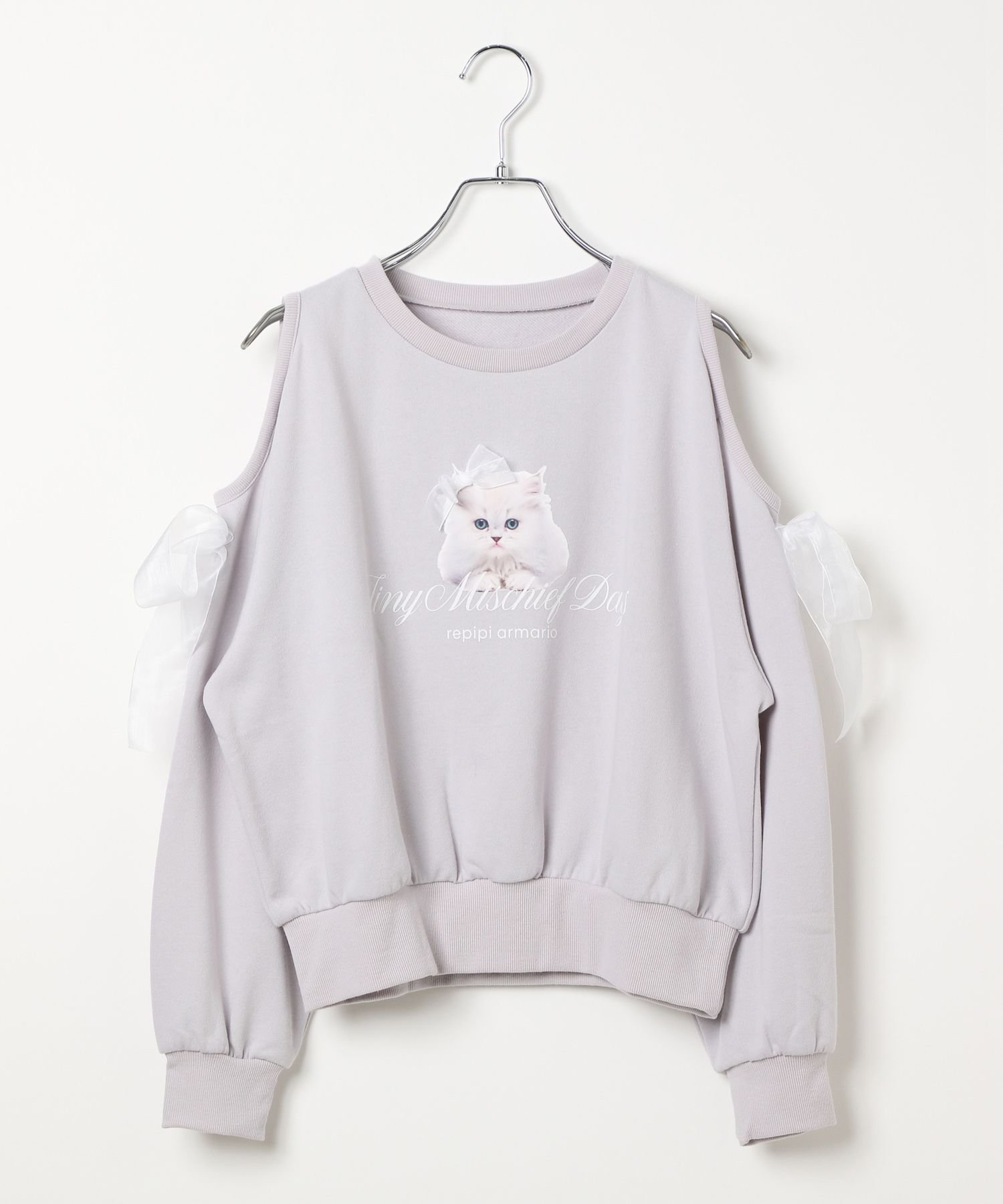 Топ с ленточкой CAT Ribbon Kataaki Repipi armario, Ivory 08 — фото 4