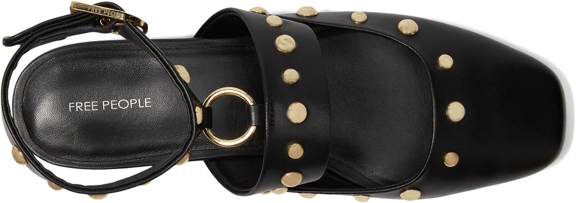 Балетки Free People Women's Camille Mystic O-ring Flats, Black Leather — фото 2