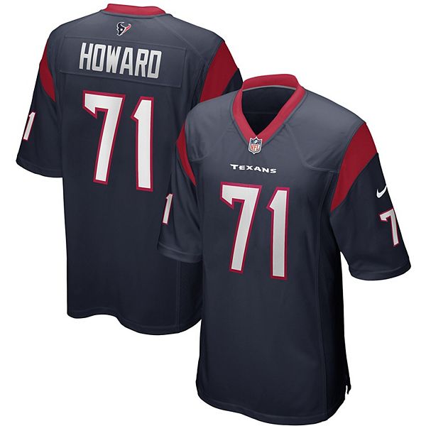 

Мужская игровая футболка Houston Texans Tytus Howard в синем цвете Nike