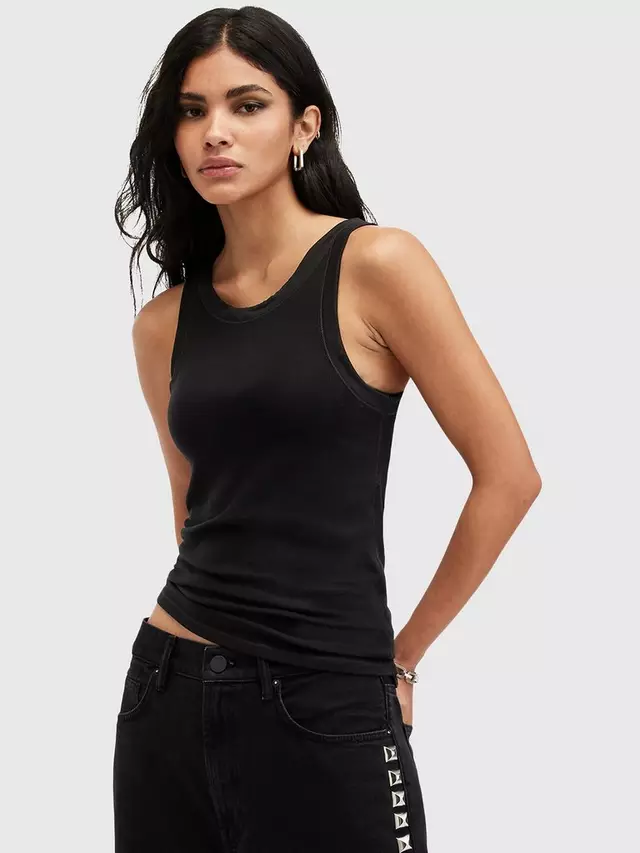 

Топ AllSaints Rina Ribbed Tank, черный