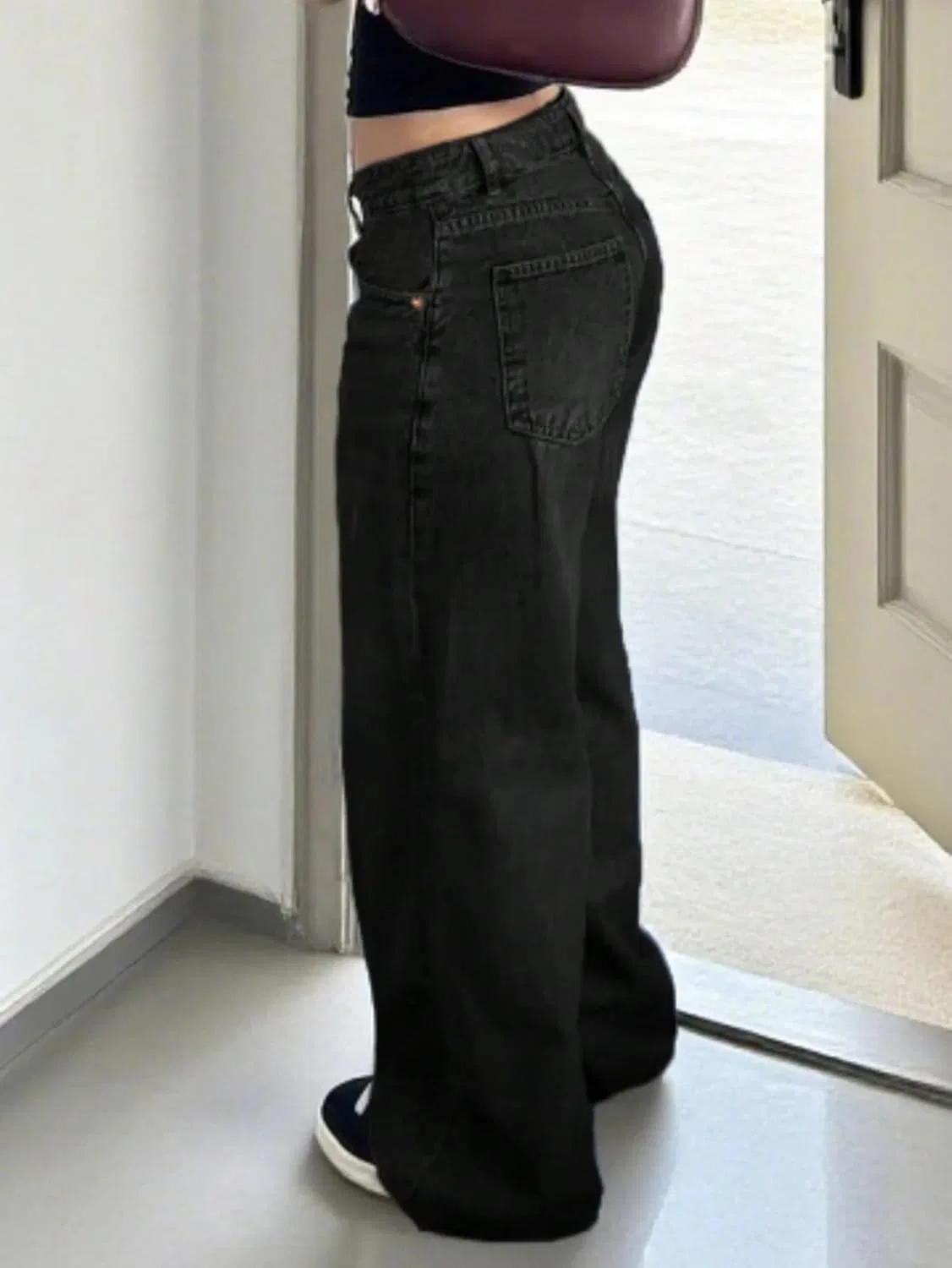Джинсы свободные, Baggy Jeans, черные — фото 2