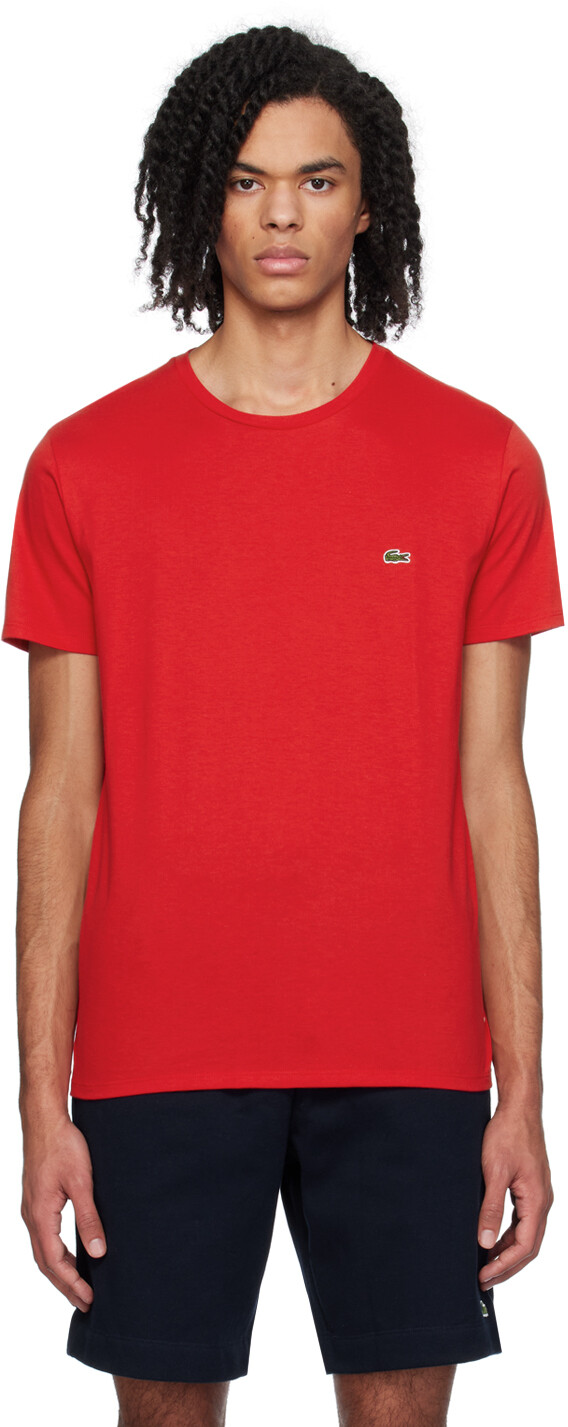 

Красная футболка с круглым вырезом Lacoste