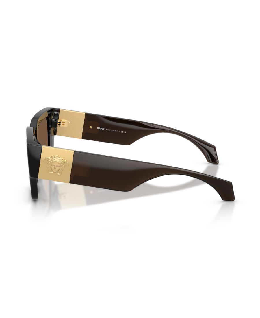 Женские квадратные солнцезащитные очки, VE4497U Versace, Transparent Brown — фото 3