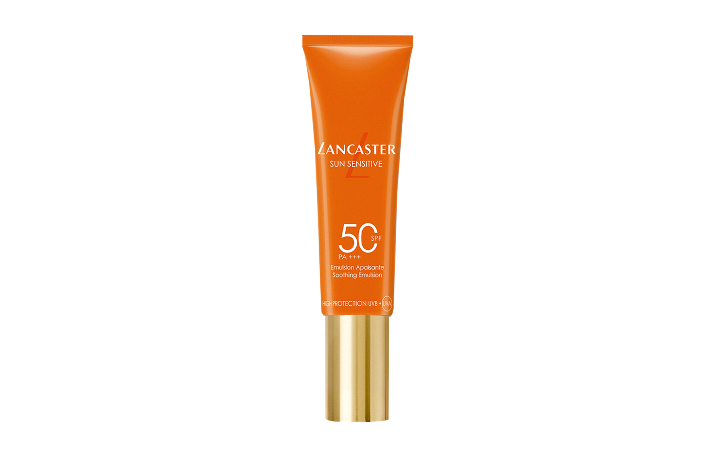 Нежная увлажняющая солнцезащитная эмульсия radiant and soothing waterproof and sweatproof spf50 50ml Lancaster — фото 2