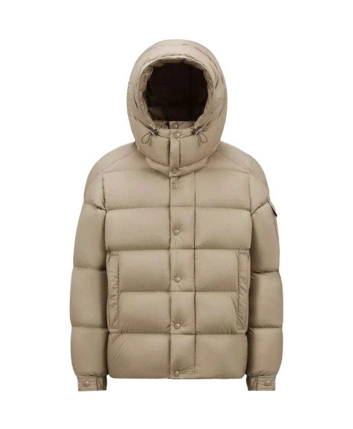 

Короткий пуховик со съемным капюшоном. Moncler, коричневый