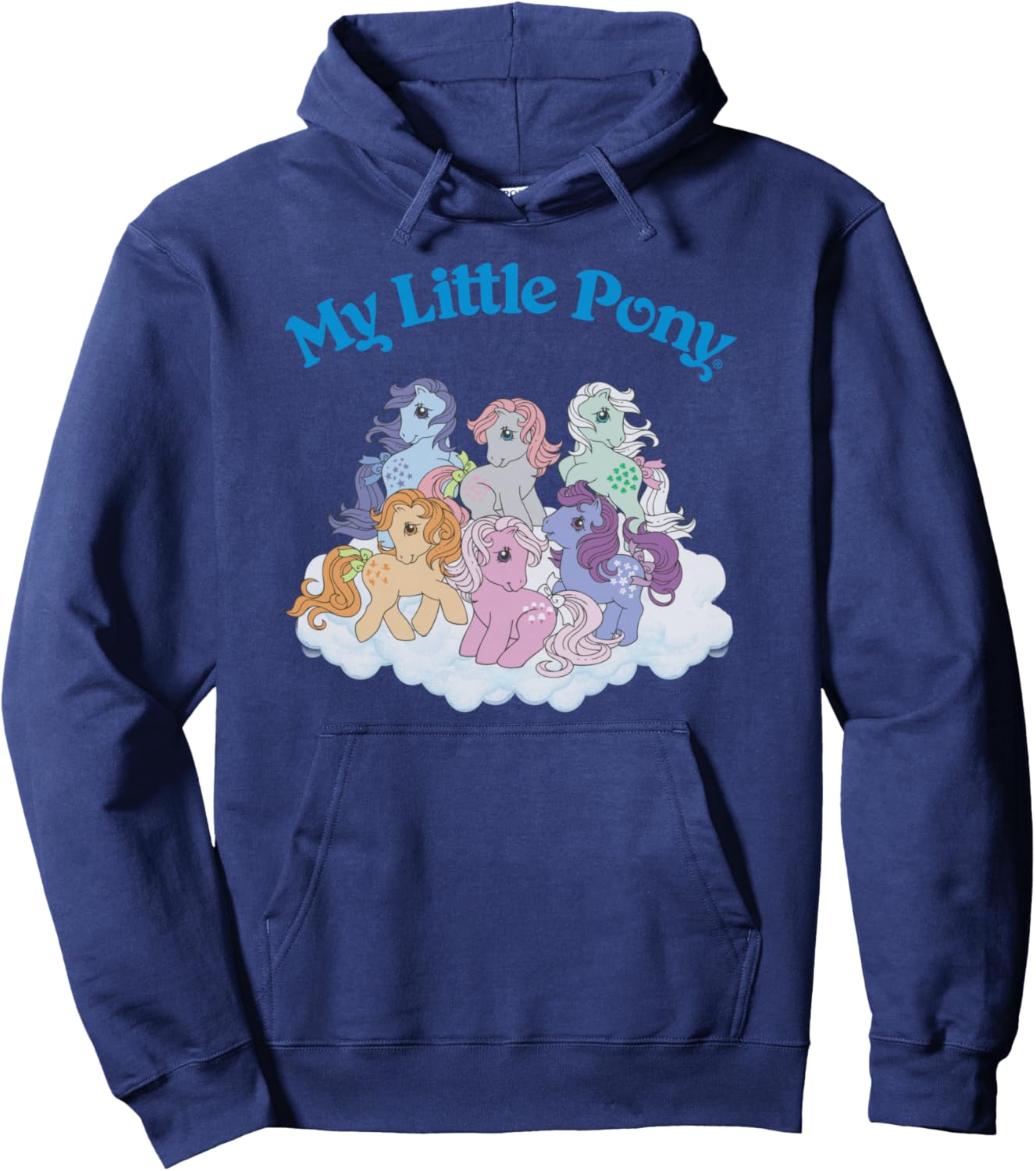 

Худи с изображением группы пони из первого поколения мультфильма «Мой маленький пони», синее My Little Pony