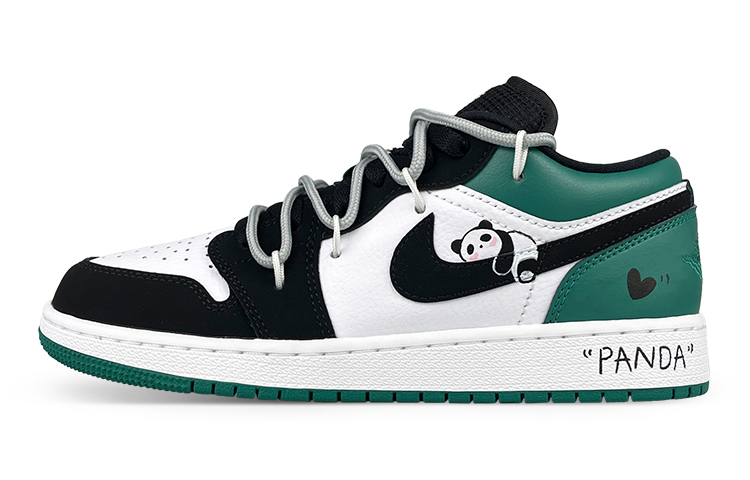 

Кроссовки Air JORDAN 1 Vintage Basketball Shoes Women's Low-Top Black White Green