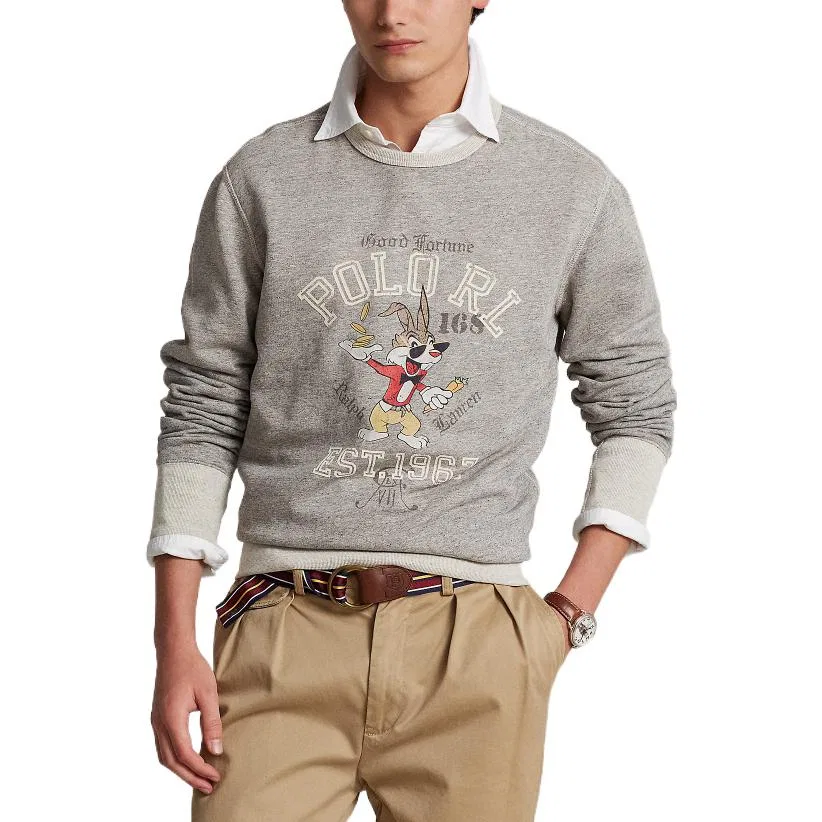 Толстовка с логотипом прошлого сезона Polo Ralph Lauren, Gray — фото 3