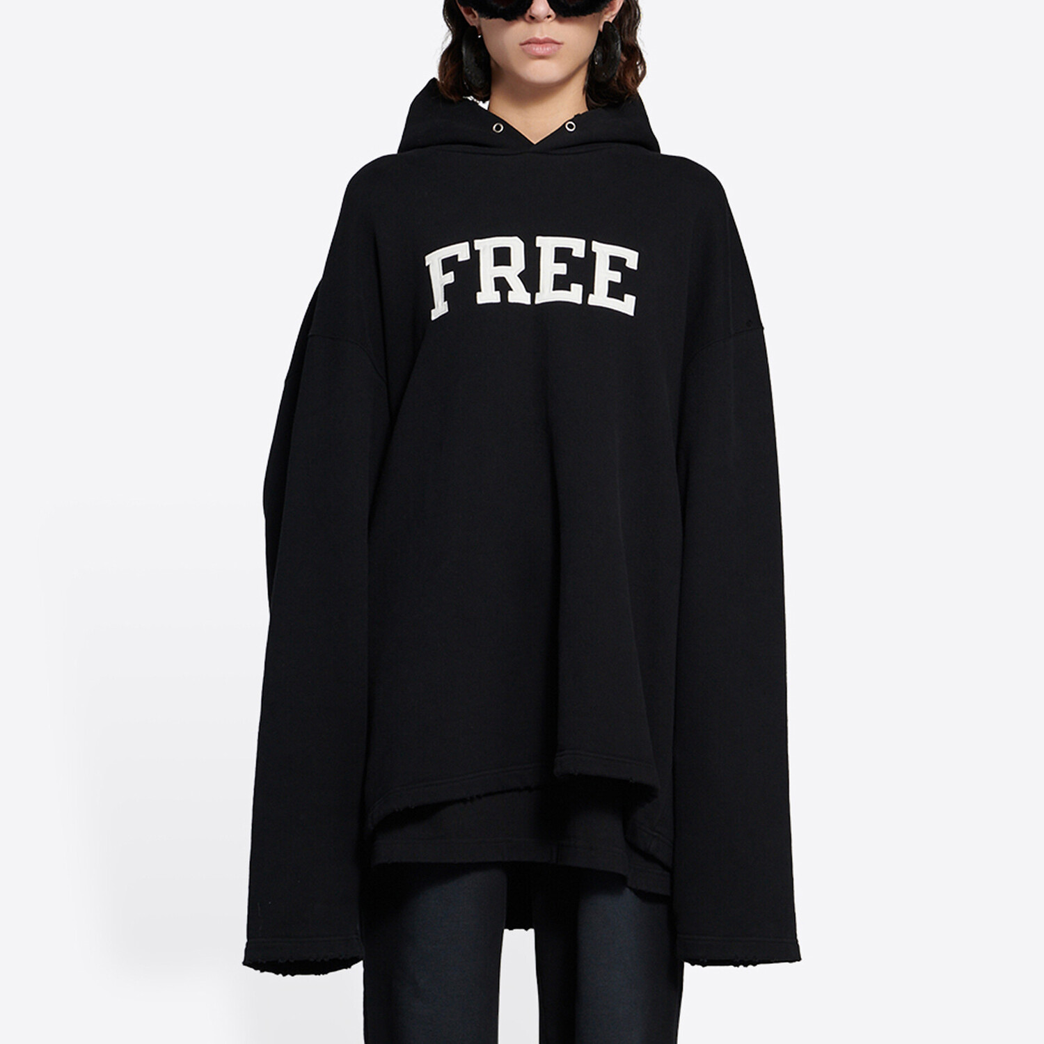 Толстовка женская Balenciaga Free No, черный — фото 4