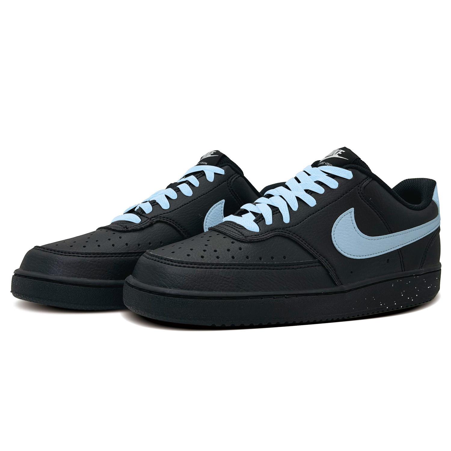 Court Vision 1 Blue Ice Night Tide устойчивые к истиранию низкие скейтборд кроссовки мужские Blue Nike, голубой — фото 4
