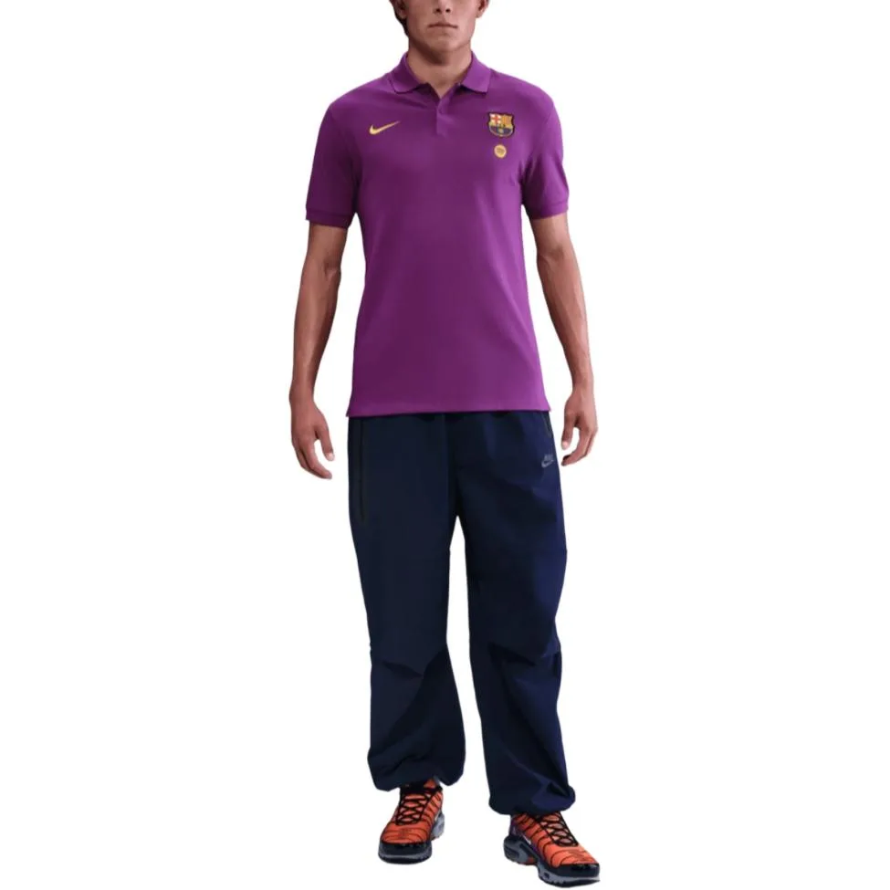 Nike Футболка-поло мужская dri fit с воротником, умеренный прямой крой, фиолетовая — фото 4
