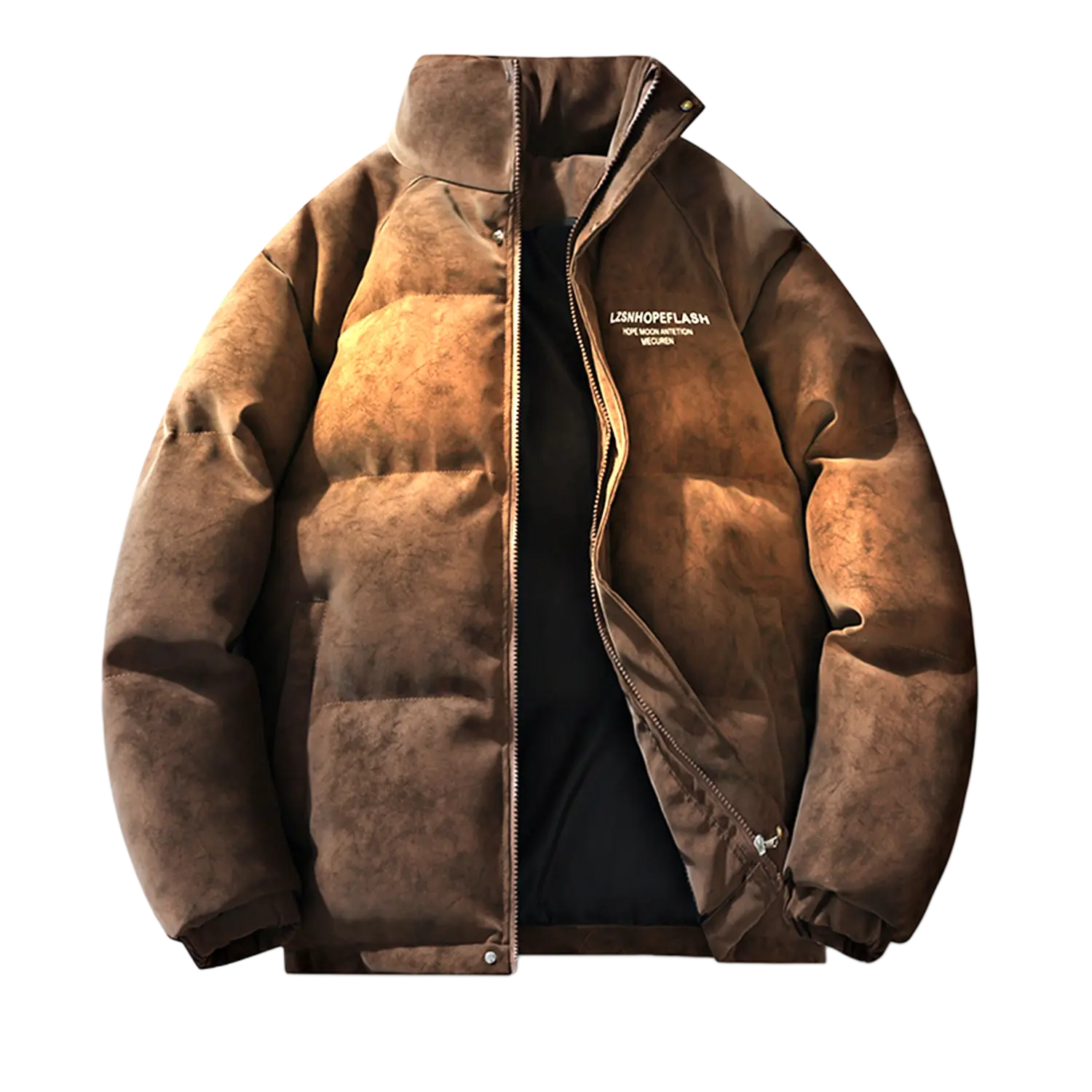 

Пуховик Unisex Stand Collar с подкладкой из флиса X1617, коричневый puffer jacket