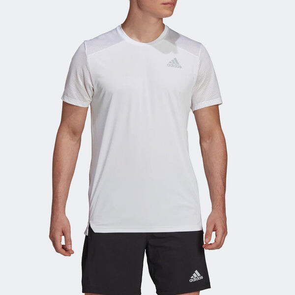 Футболка adidas Solid Color Logo Micro Mark Sports Training Breathable Round Neck Short Sleeve White, мультиколор — фото 3