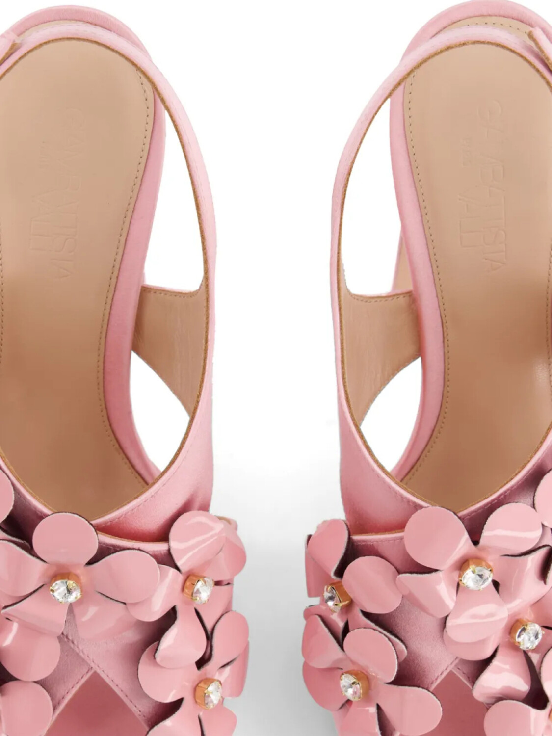 Giambattista Valli сандалии с цветочной аппликацией, розовый — фото 2