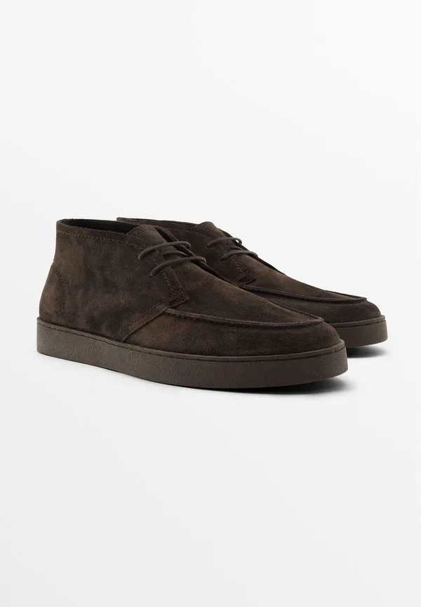 Ботинки-Мокасины на шнуровке до щиколотки Massimo Dutti, Dark Brown — фото 2