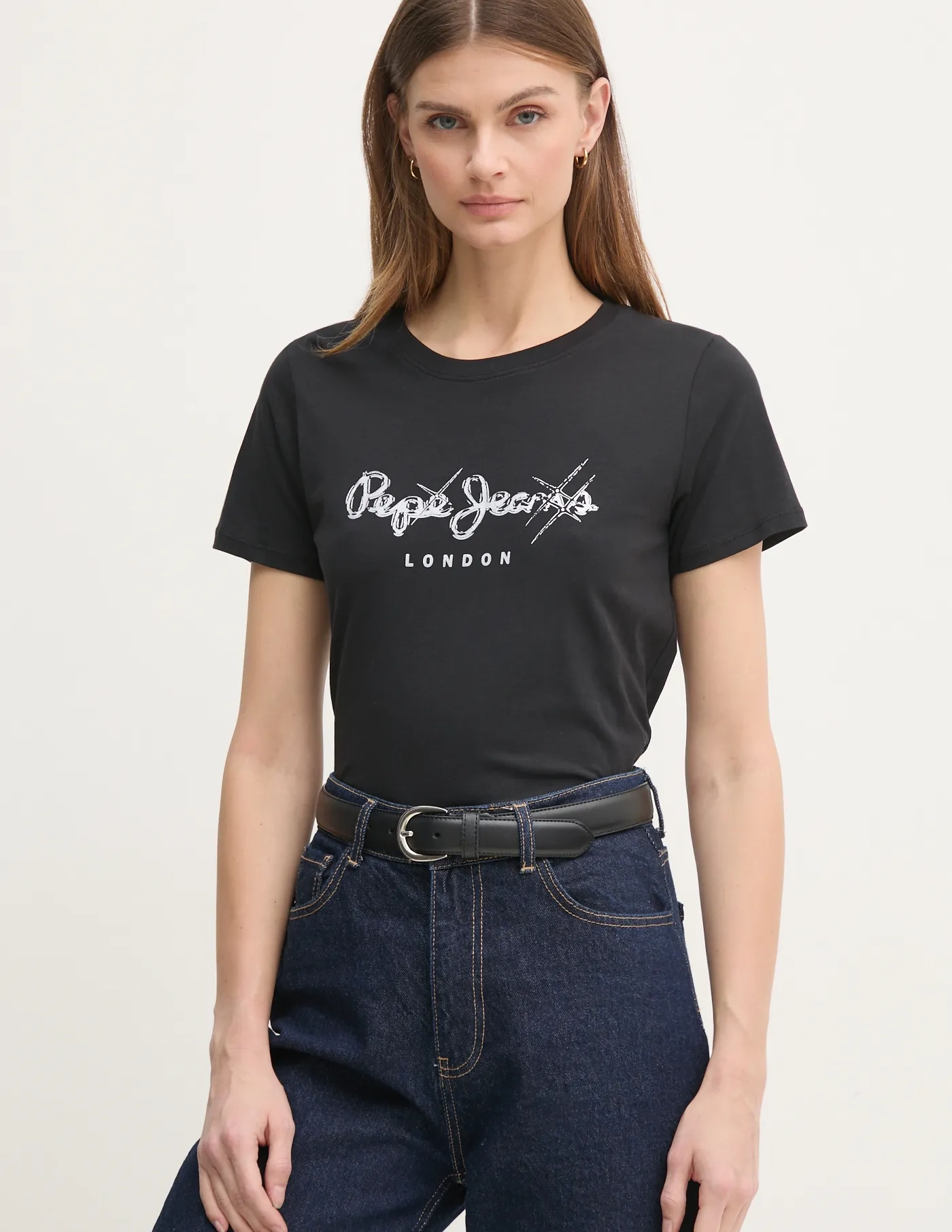 

Футболка LETICIA из хлопка Pepe Jeans, черный