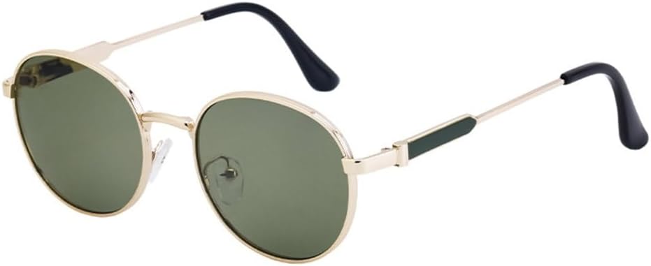 

Ретро круглые солнцезащитные очки в металлической оправе для женщин, роскошные модные винтажные солнцезащитные очки для женщин, стильные очки для вождения generic, C6goldgreen