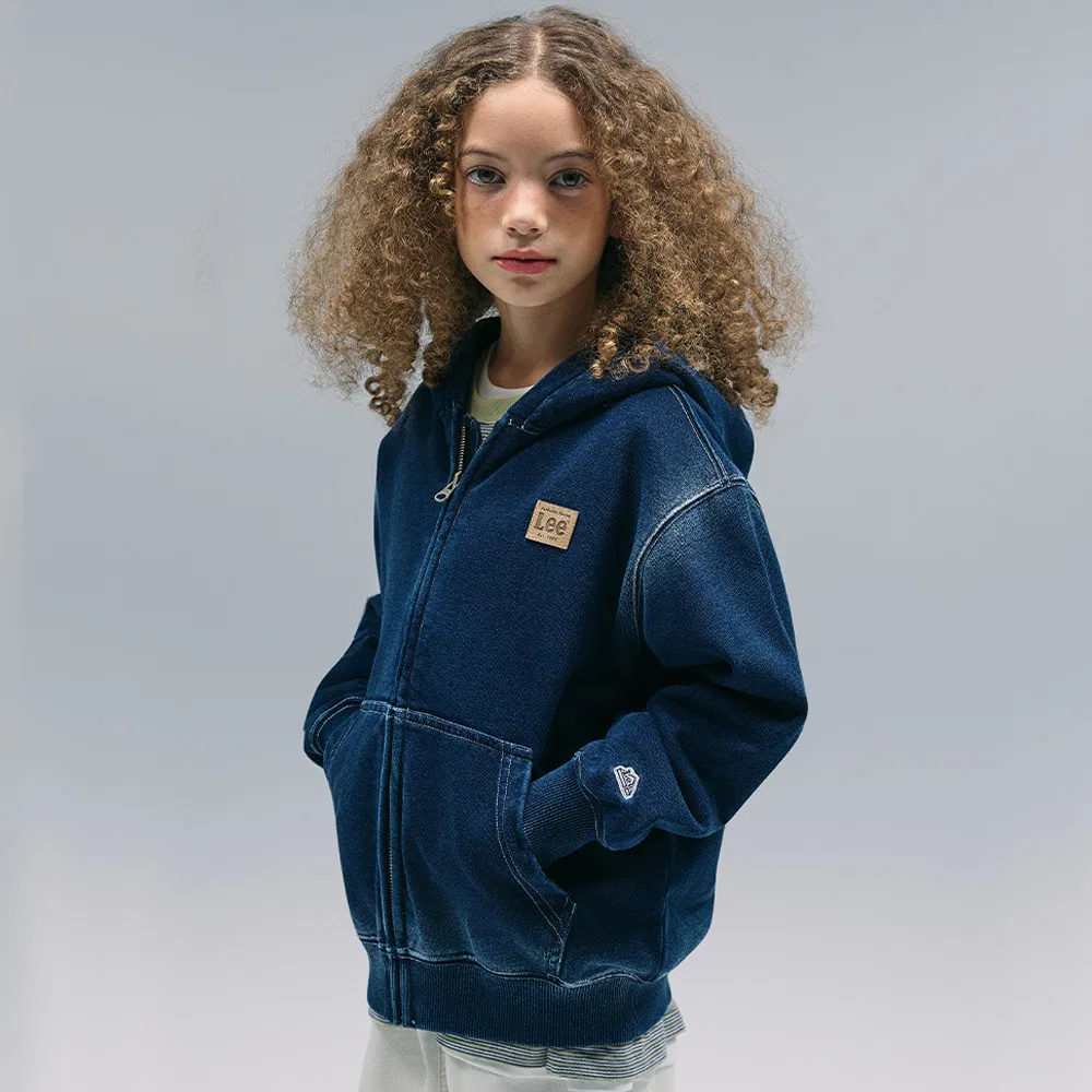 Детская худи на молнии Terry цвета индиго от Lee Kids