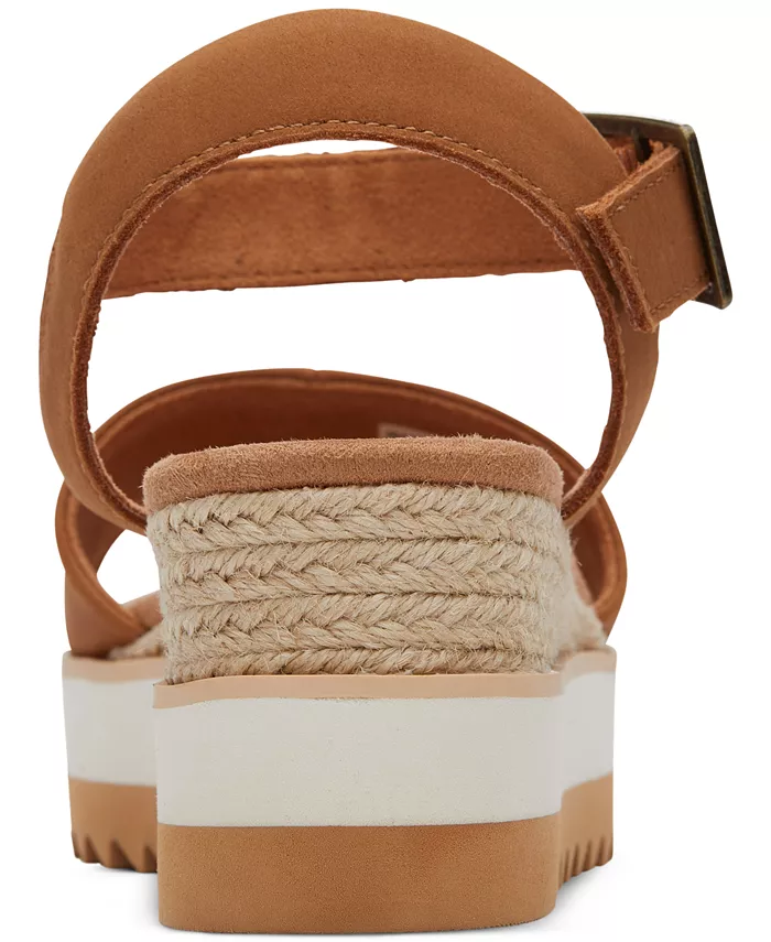 Женские сандалии Diana на платформе с клиновидным каблуком TOMS, коричневый/бежевый — фото 3