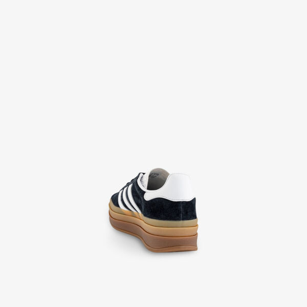 Замшевые низкие кеды Gazelle Bold с фирменным декором Adidas, черный — фото 4