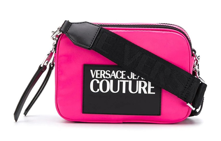 

VERSACE JEANS COUTURE Полиэстеровая сумка через плечо женская розово-красная