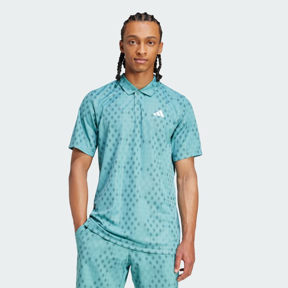 

Спортивная футболка Adidas Club Tennis Climacool Graphic Polo Shirt, цвет Powder Teal/Preloved Teal