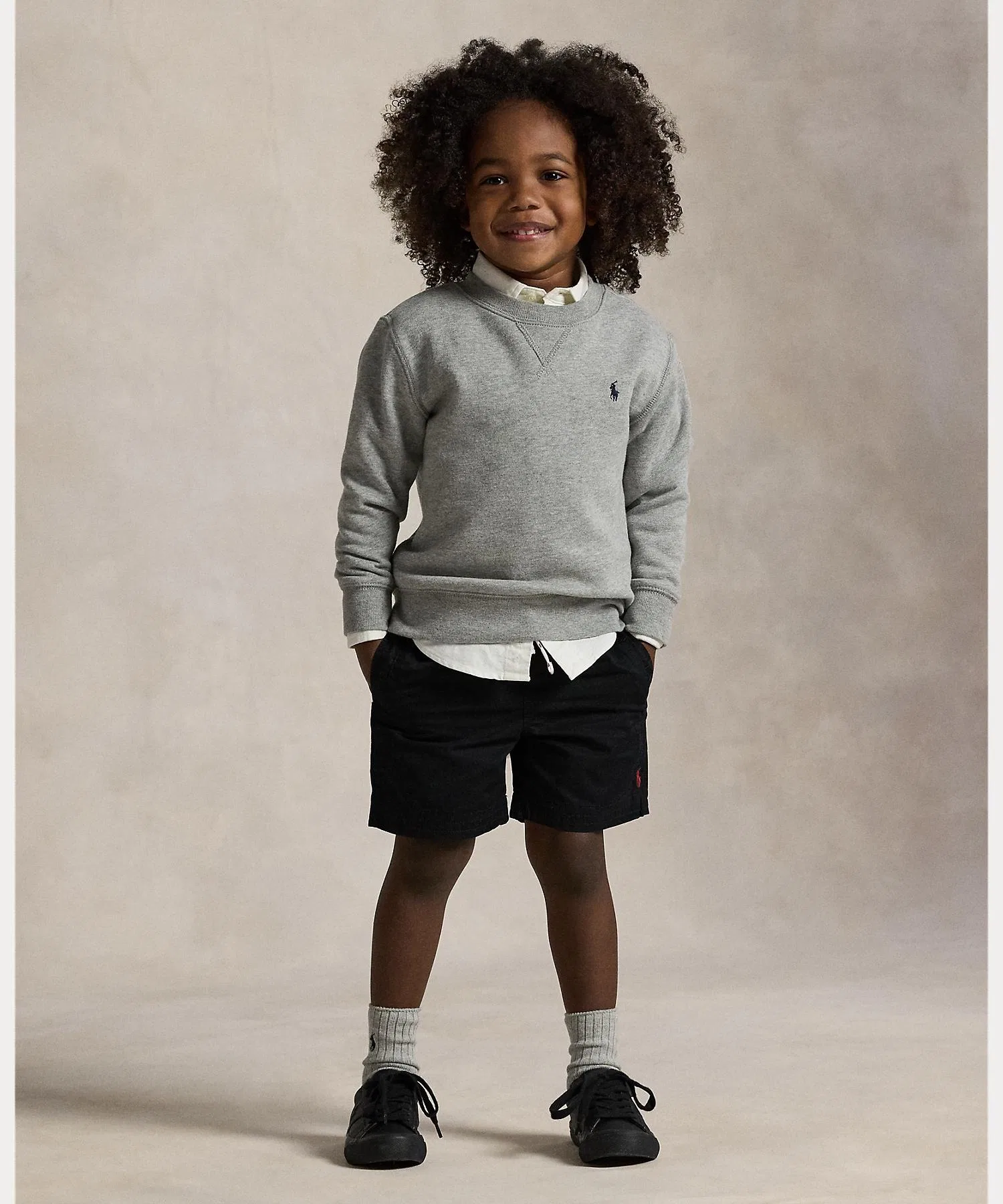 Детские хлопковые шорты POLO RALPH LAUREN CHILDRENSWEAR чёрные