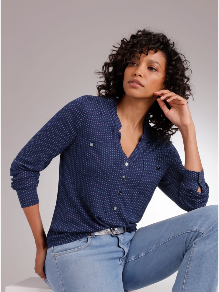 

Creation L Блузка-рубашка с принтом в темно-синем и средне-синем цветах