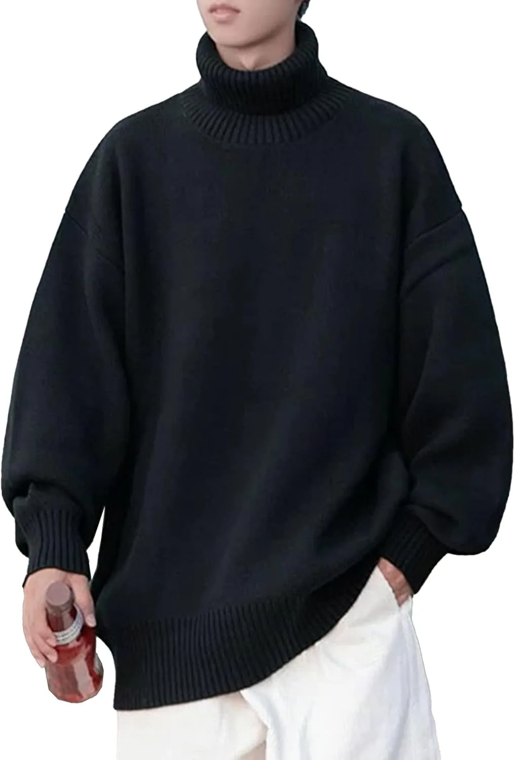 

Мужской свитер с высоким воротником, зимний, утепленный