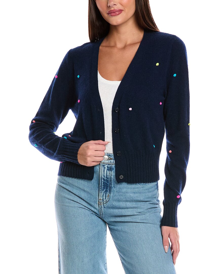 

Брод Кашемир Кардиган с помпонами Brodie Cashmere, синий