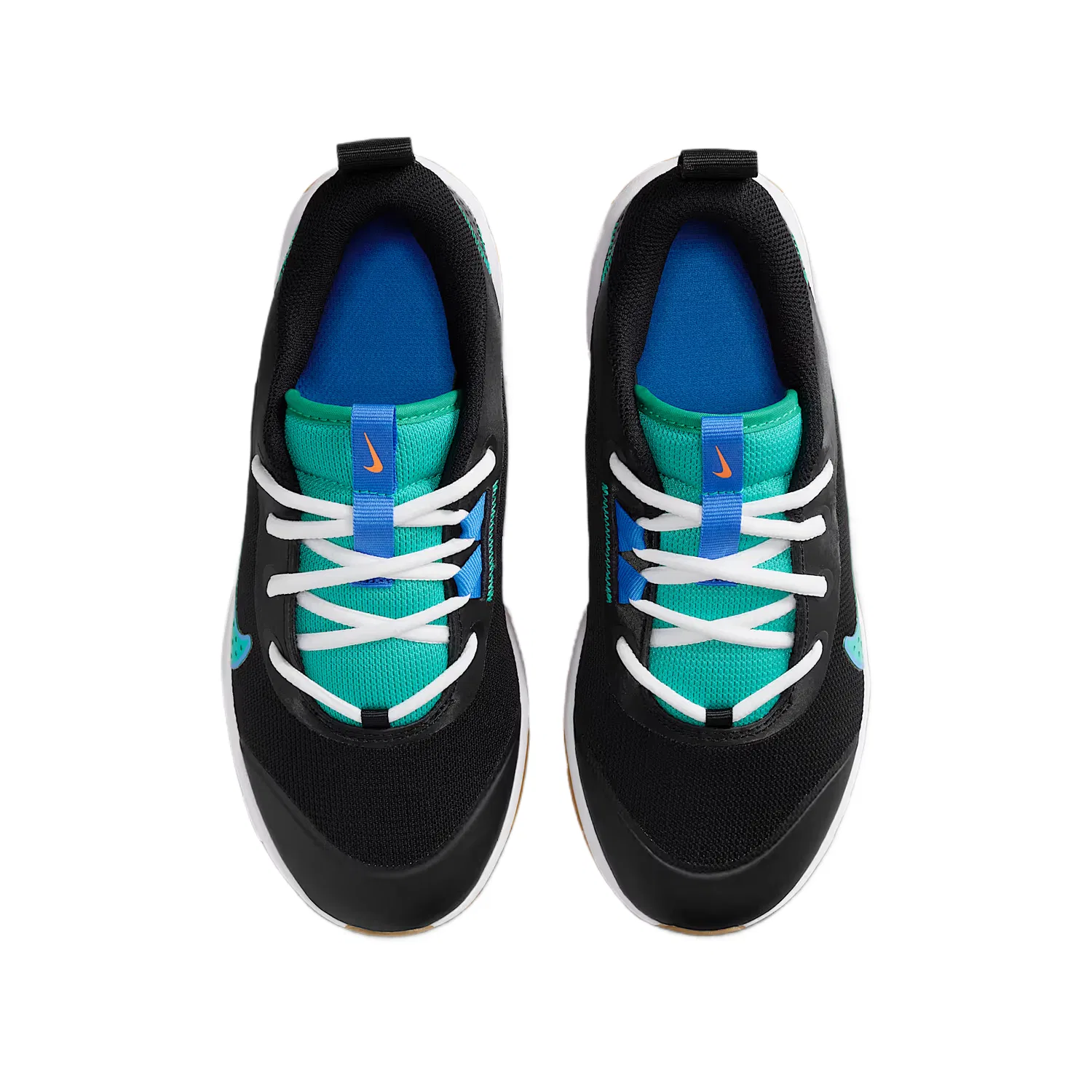 Детские кроссовки OMNI MULTICOURT Mesh Breathable Low top Casual Shoes Nike, Black/Crystal Blue/Dutch Orange/Clear Emerald Green — фото 4