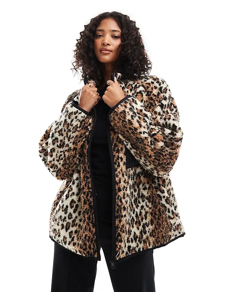 

Флис борг с леопардовым принтом ASOS DESIGN