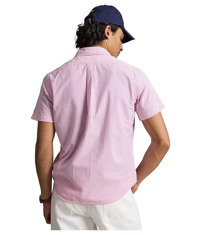 Рубашка Prepster Classic Fit Seersucker Polo Ralph Lauren, Rose/White — фото 3