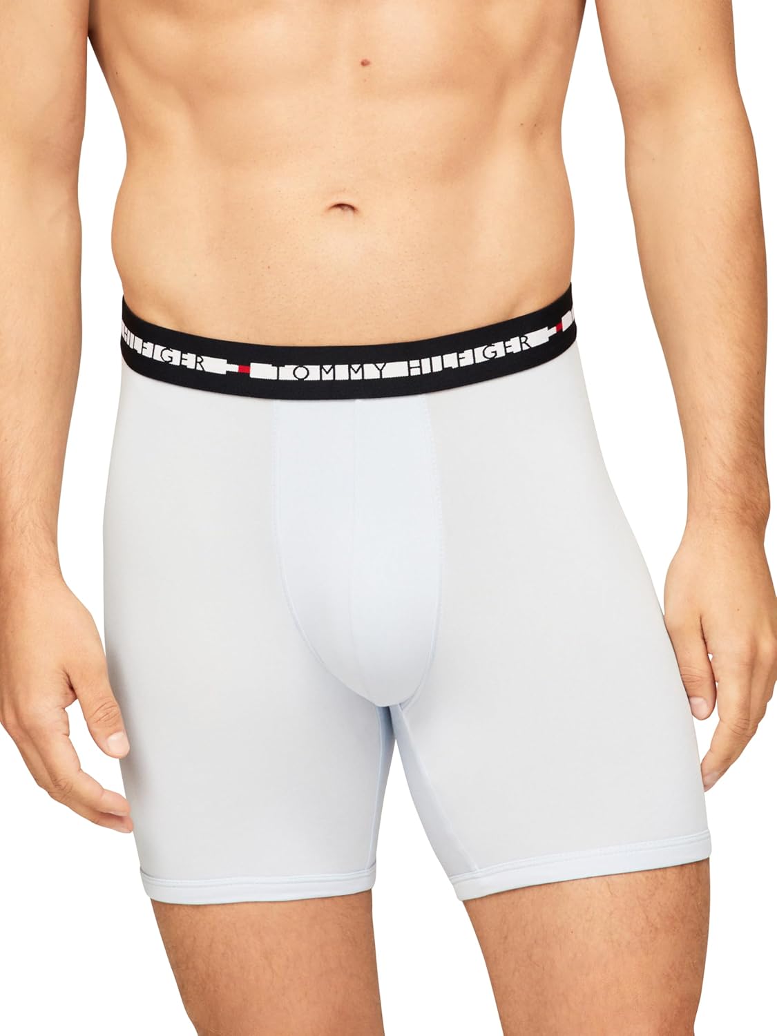 Комплект из 3 мужских трусов-боксеров Tommy Hilfiger Comfort Plus, Breezy Blue, Desert Sky Logo Print, Primary Red — фото 2