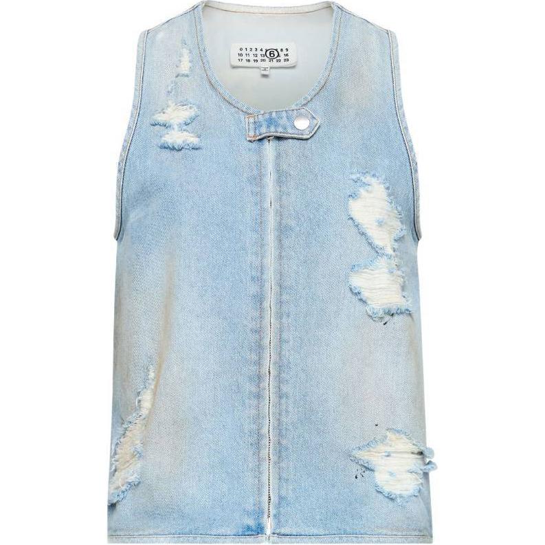 

MM6 Maison Margiela Приталенный жилет с асимметричным вырезом, Blue