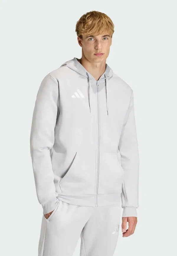 Толстовка с полной застежкой-молнией Adidas Performance Entrada26, цвет светло-серый/белый