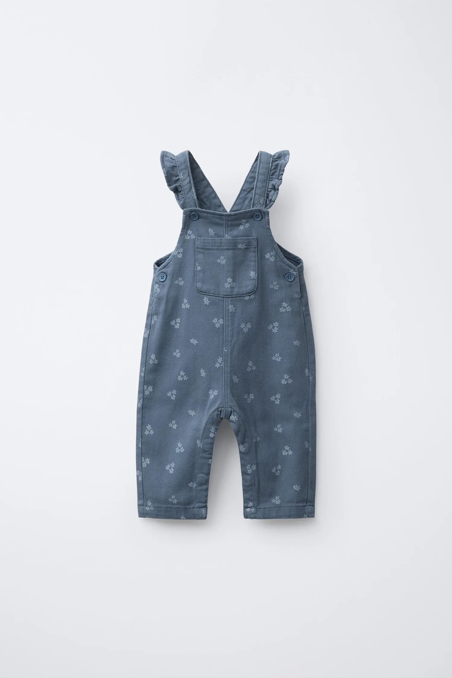 Комбинезон из саржи с цветами Zara, синий