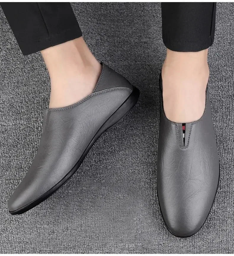 Лоферы кожаные Loafers Grey SayfuR — фото 3