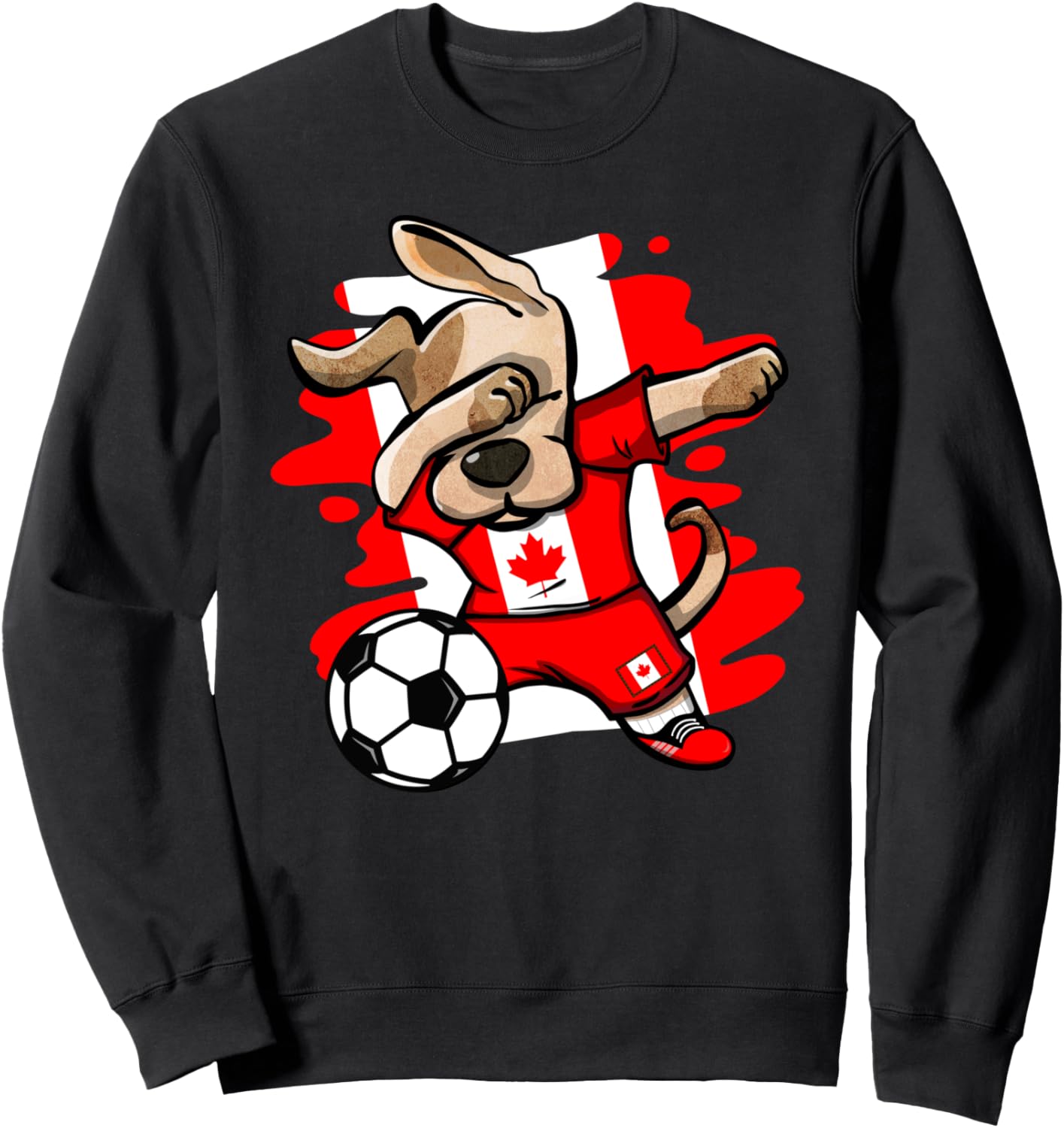 

Милая танцующая собачка, канадская футбольная команда - канадский флаг, спортивный толстовка с изображением канадского футбола Teeisle Canada Football, черный