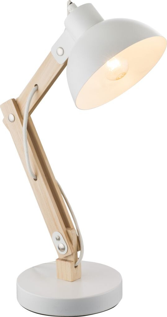 

Настольная лампа Globo Lighting светлое дерево, белый металл, белый текстильный кабель, кулисный переключатель на кабеле, ДхШхВ: 320х160х450мм, длина кабеля 1500мм, без 1x E27 40Вт 230В.