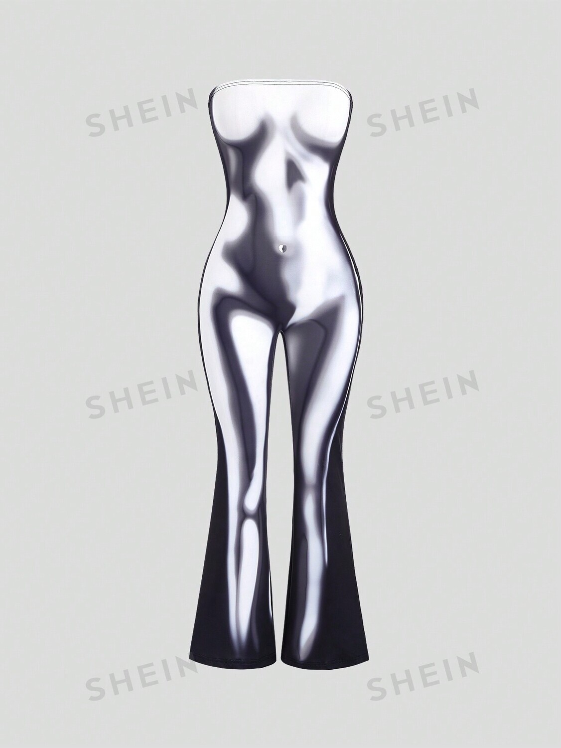 

Комбинезон женский Shein Icon Body Heat Map с принтом, бело-черный